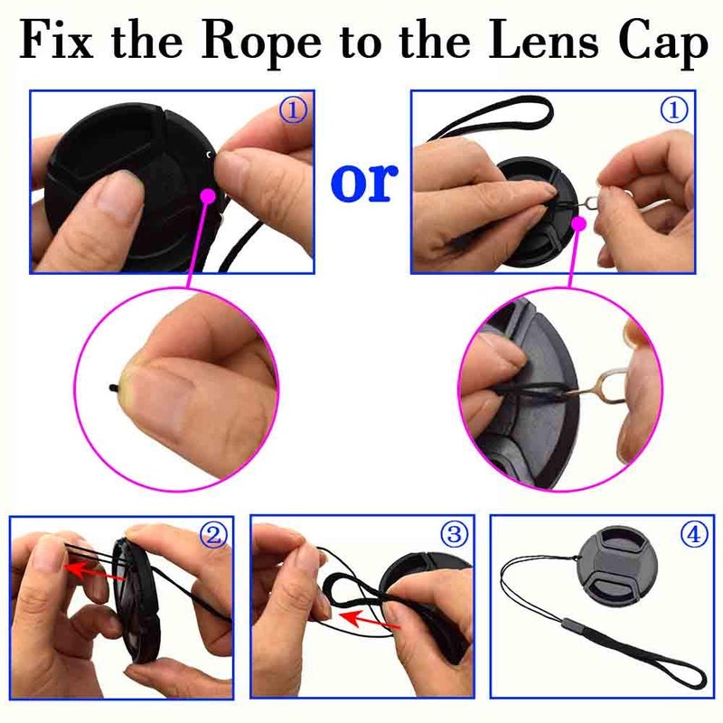 ULBTER 55mm Lens Cap Cover with Keeper for Sony E-Mount FE 28-70mm F3.5-5.6 OSS Lens for Sony Alpha A7R IV/ A7R III/A7R II/A7 III/A7 II/A7/A7S II/A7S/A9 Digital Camera - 2 Pack - Image 5